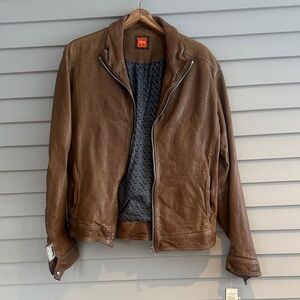 Hugo Boss Brown Leather Jacket